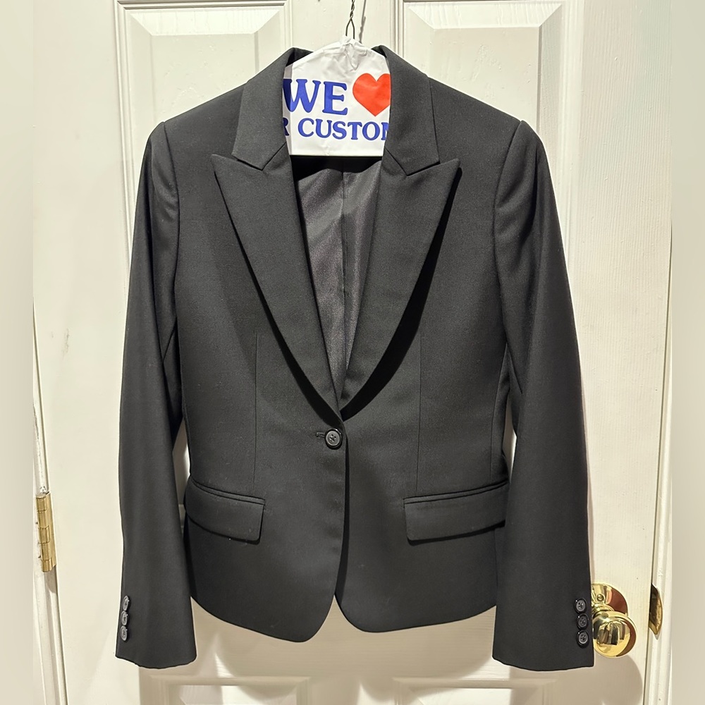 100% wool custom black suit blazer
